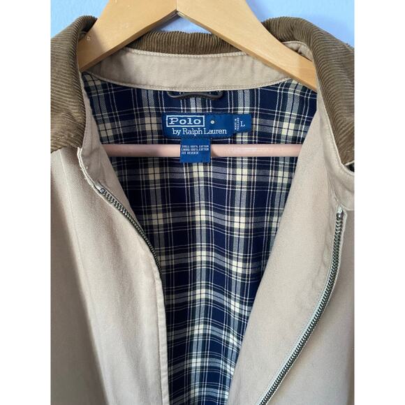 Vintage Tan & Brown Polo Ralph Lauren Harrington Jacket | Corduroy - (Men’s L) - Picture 3 of 12